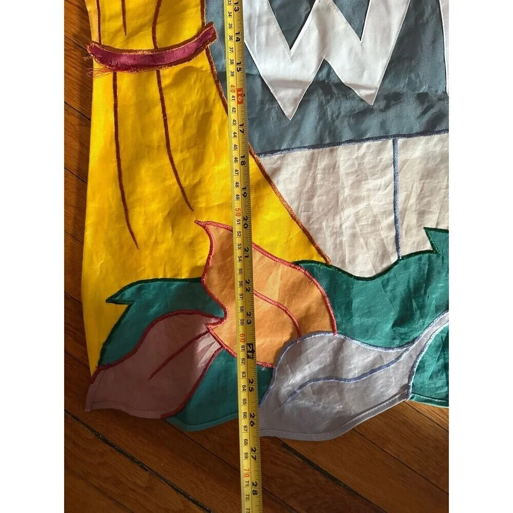 Vintage WELCOME crow fabric banner